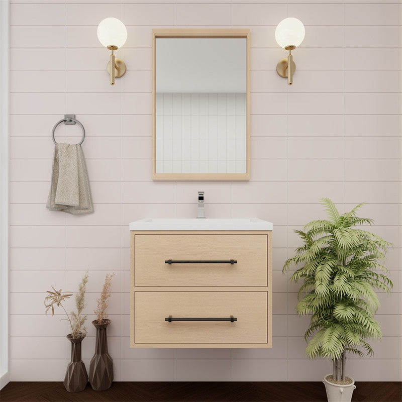 Victoria 24" Wall Mounted Bathroom Vanity with Acrylic Integrated Sink Top