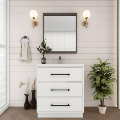 Victoria 30" Freestanding Bathroom Vanity with Reinforced Acrylic Integrated Sink Top