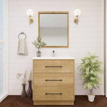 Victoria 30" Freestanding Bathroom Vanity with Reinforced Acrylic Integrated Sink Top