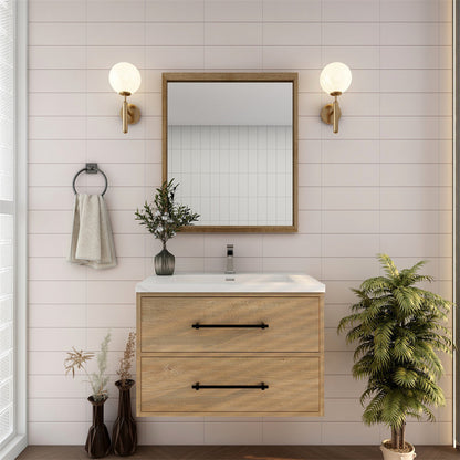 Victoria 30" Wall Mounted Bathroom Vanity with Acrylic Integrated Sink Top