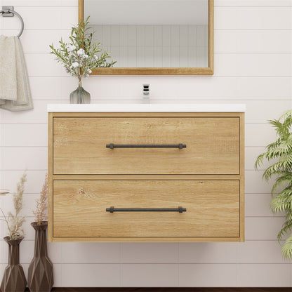 Victoria 30" Wall Mounted Bathroom Vanity with Acrylic Integrated Sink Top