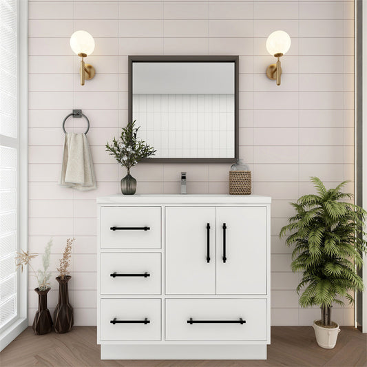 Victoria 36" Freestanding Bathroom Vanity with Reinforced Acrylic Integrated Sink Top