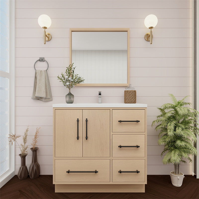 Victoria 36" Freestanding Bathroom Vanity with Reinforced Acrylic Integrated Sink Top
