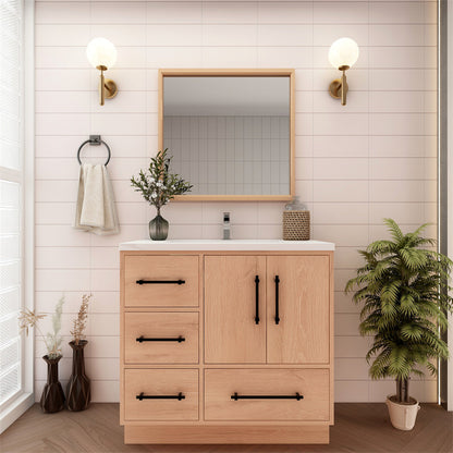 Victoria 36" Freestanding Bathroom Vanity with Reinforced Acrylic Integrated Sink Top