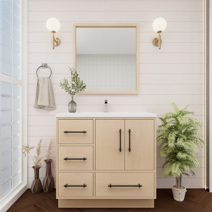 Victoria 36" Freestanding Bathroom Vanity with Reinforced Acrylic Integrated Sink Top