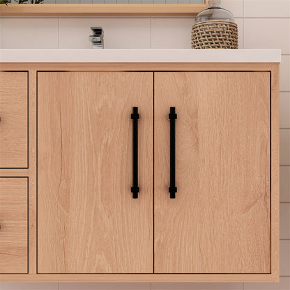 Victoria 36" Wall Mounted Bathroom Vanity with Reinforced Acrylic Integrated Sink Top