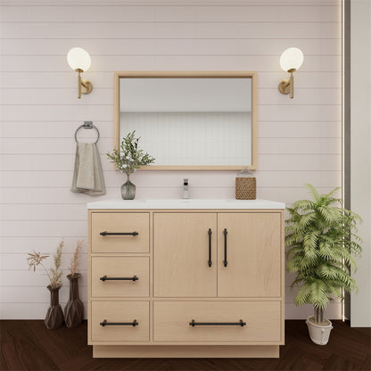 Victoria 42" Freestanding Bathroom Vanity with Reinforced Acrylic Integrated Sink Top