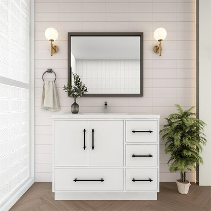 Victoria 42" Freestanding Bathroom Vanity with Reinforced Acrylic Integrated Sink Top