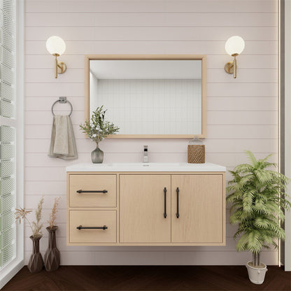 Victoria 42" Wall Mounted Bathroom Vanity with Reinforced Acrylic Integrated Sink Top
