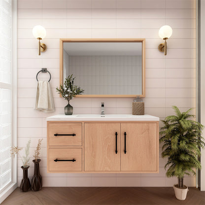 Victoria 42" Wall Mounted Bathroom Vanity with Reinforced Acrylic Integrated Sink Top