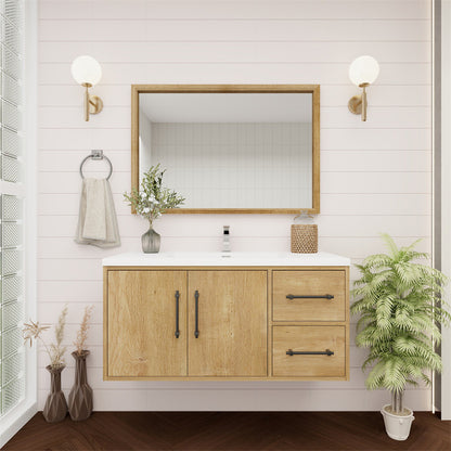 Victoria 42" Wall Mounted Bathroom Vanity with Reinforced Acrylic Integrated Sink Top