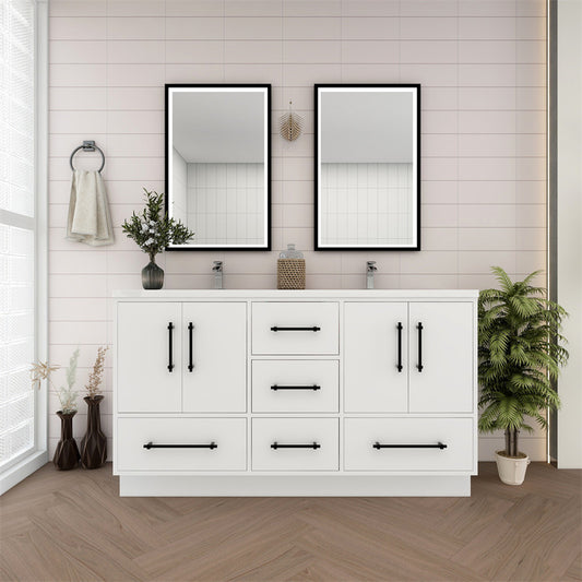 Victoria 60" Freestanding Bathroom Vanity with Reinforced Acrylic Integrated Sink Top