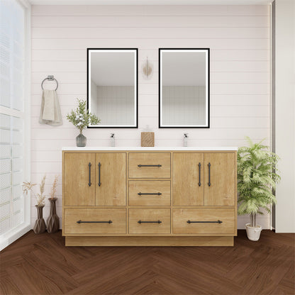 Victoria 60" Freestanding Bathroom Vanity with Reinforced Acrylic Integrated Sink Top