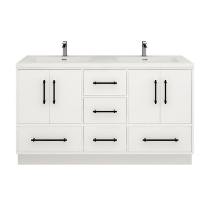 Victoria 60" Freestanding Bathroom Vanity with Reinforced Acrylic Integrated Sink Top