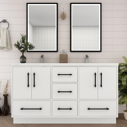 Victoria 60" Freestanding Bathroom Vanity with Reinforced Acrylic Integrated Sink Top