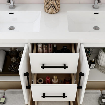 Victoria 60" Freestanding Bathroom Vanity with Reinforced Acrylic Integrated Sink Top