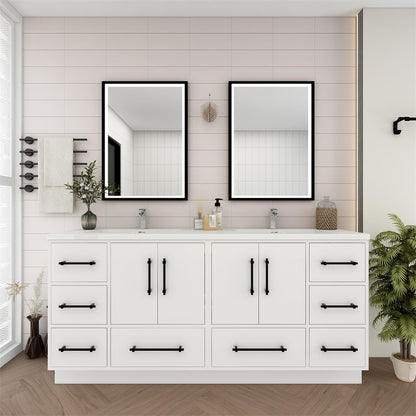 Victoria 72" Freestanding Bathroom Vanity with Reinforced Acrylic Integrated Sink Top