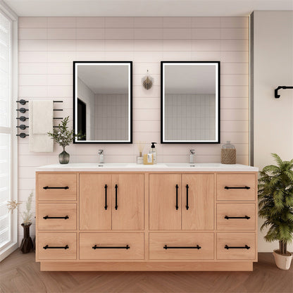 Victoria 72" Freestanding Bathroom Vanity with Reinforced Acrylic Integrated Sink Top