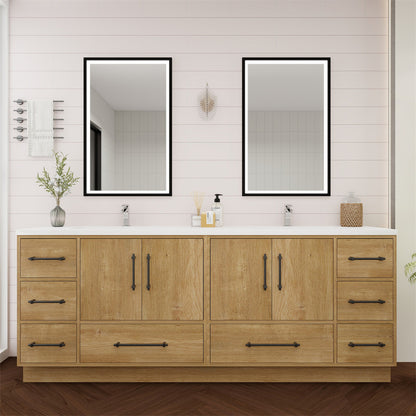 Victoria 84" Freestanding Bathroom Vanity with Reinforced Acrylic Integrated Sink Top