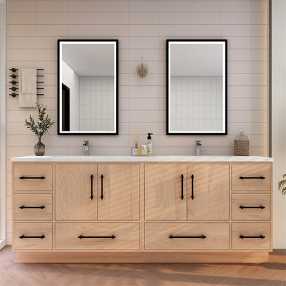 Victoria 84" Freestanding Bathroom Vanity with Reinforced Acrylic Integrated Sink Top