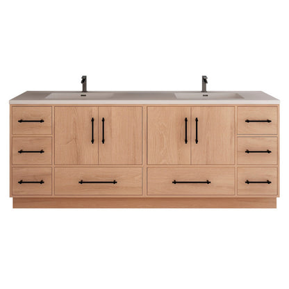Victoria 84" Freestanding Bathroom Vanity with Reinforced Acrylic Integrated Sink Top