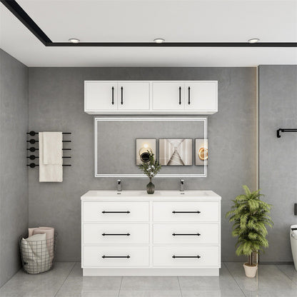 Victoria Drawers 60" Freestanding Bathroom Vanity with Reinforced Acrylic Integrated Sink Top