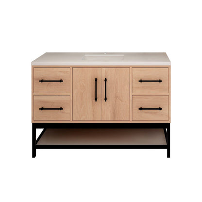 Victoria Open Shelf 48" Freestanding Bathroom Vanity with Reinforced Acrylic Integrated Sink Top