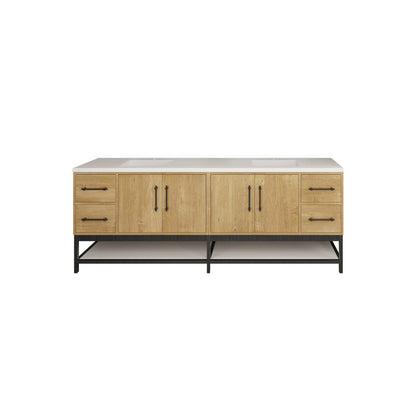 Victoria Open Shelf 84" Freestanding Bathroom Vanity with Reinforced Acrylic Integrated Sink Top
