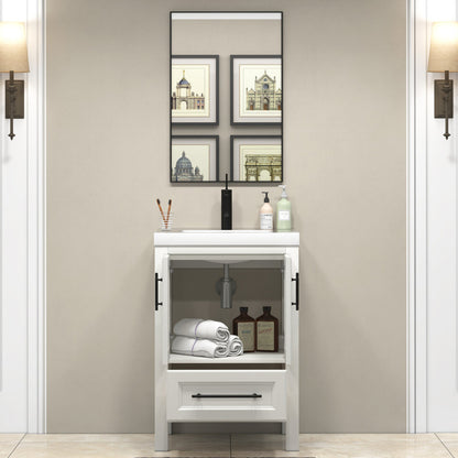 VIV 24" Freestanding Bathroom Vanity with Reinforced Acrylic Integrated Sink Top