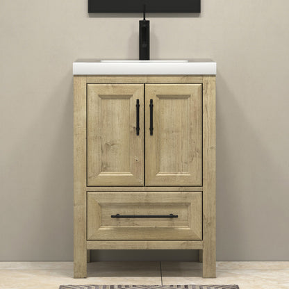 VIV 24" Freestanding Bathroom Vanity with Reinforced Acrylic Integrated Sink Top