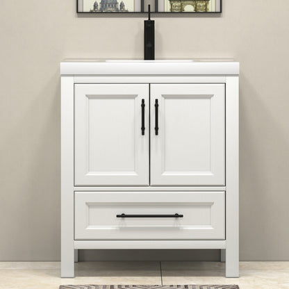 VIV 30" Freestanding Bathroom Vanity with Reinforced Acrylic Integrated Sink Top