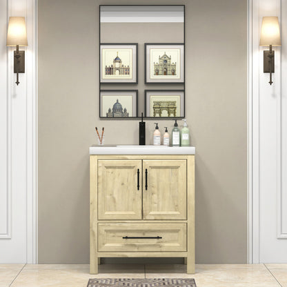 VIV 30" Freestanding Bathroom Vanity with Reinforced Acrylic Integrated Sink Top