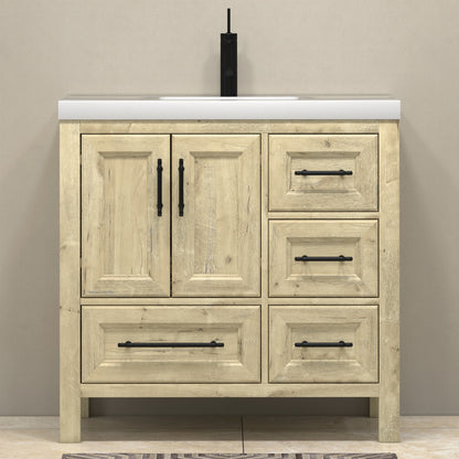 VIV 36" Freestanding Bathroom Vanity with Reinforced Acrylic Integrated Sink Top