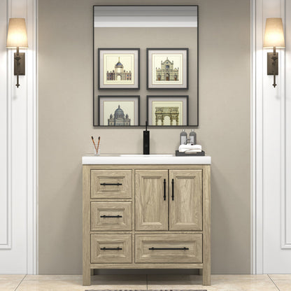 VIV 36" Freestanding Bathroom Vanity with Reinforced Acrylic Integrated Sink Top