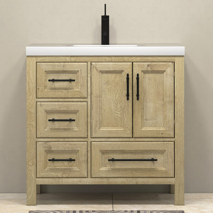 VIV 36" Freestanding Bathroom Vanity with Reinforced Acrylic Integrated Sink Top