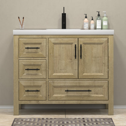 VIV 42" Freestanding Bathroom Vanity with Reinforced Acrylic Integrated Sink Top