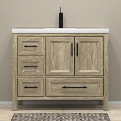 VIV 42" Freestanding Bathroom Vanity with Reinforced Acrylic Integrated Sink Top
