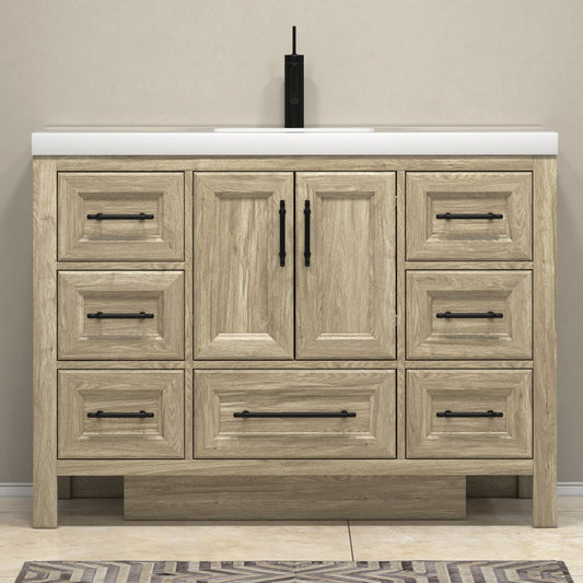 VIV 48" Freestanding Bathroom Vanity with Reinforced Acrylic Integrated Sink Top