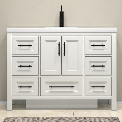 VIV 48" Freestanding Bathroom Vanity with Reinforced Acrylic Integrated Sink Top