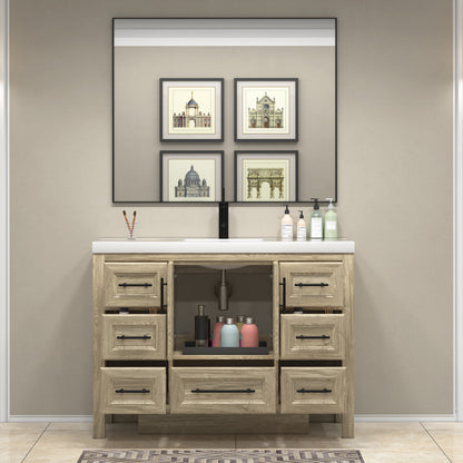 VIV 48" Freestanding Bathroom Vanity with Reinforced Acrylic Integrated Sink Top