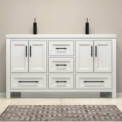 VIV 60" Freestanding Bathroom Vanity with Reinforced Acrylic Integrated Sink Top