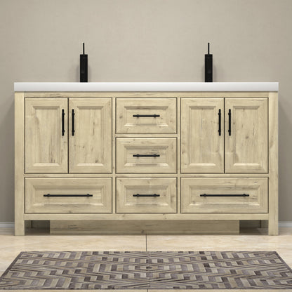 VIV 60" Freestanding Bathroom Vanity with Reinforced Acrylic Integrated Sink Top