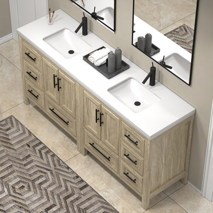 VIV 72" Freestanding Bathroom Vanity with Reinforced Acrylic Integrated Sink Top