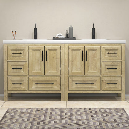 VIV 72" Freestanding Bathroom Vanity with Reinforced Acrylic Integrated Sink Top