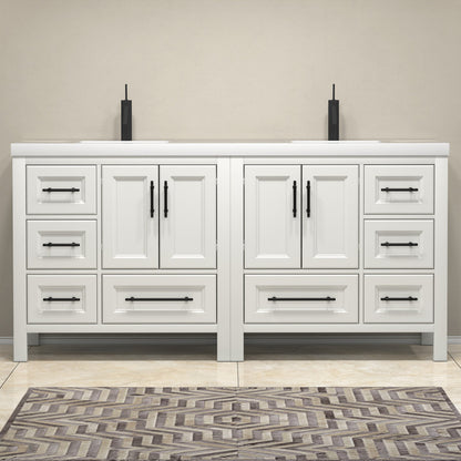 VIV 72" Freestanding Bathroom Vanity with Reinforced Acrylic Integrated Sink Top