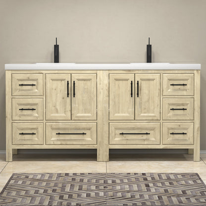 VIV 72" Freestanding Bathroom Vanity with Reinforced Acrylic Integrated Sink Top