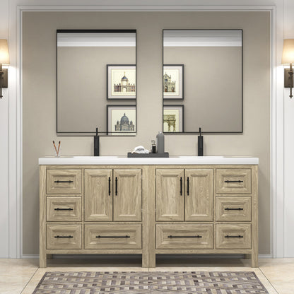 VIV 72" Freestanding Bathroom Vanity with Reinforced Acrylic Integrated Sink Top
