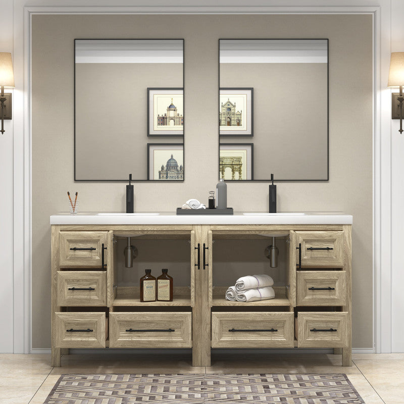 VIV 72" Freestanding Bathroom Vanity with Reinforced Acrylic Integrated Sink Top