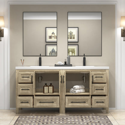 VIV 72" Freestanding Bathroom Vanity with Reinforced Acrylic Integrated Sink Top