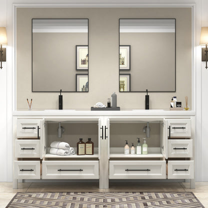 VIV 84" Freestanding Bathroom Vanity with Reinforced Acrylic Integrated Sink Top